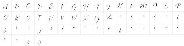 signature Photopedia Regular  glyph index