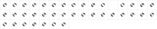 KR Swirl Regular  glyph index