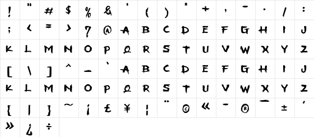 STOOHA Regular  glyph index