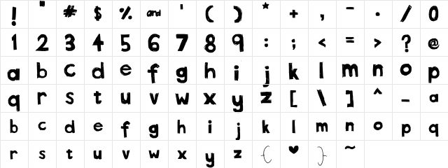 That's not what I meant... Regular  glyph index