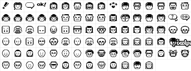 V5 Pixelpals Regular  glyph index