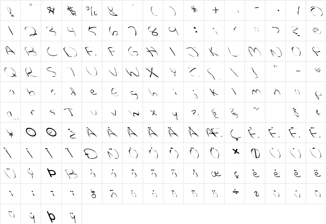 FZ WARPED 27 LEFTY Normal  glyph index