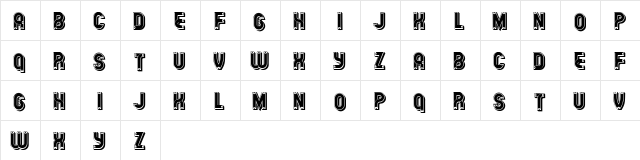 Horna Regular  glyph index