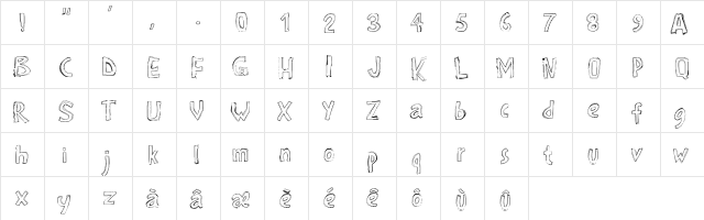 PWRoughs Medium  glyph index