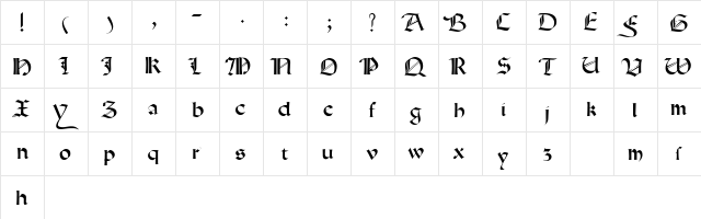 Rotunda Regular  glyph index