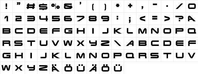 Terminator Real NFI Regular  glyph index