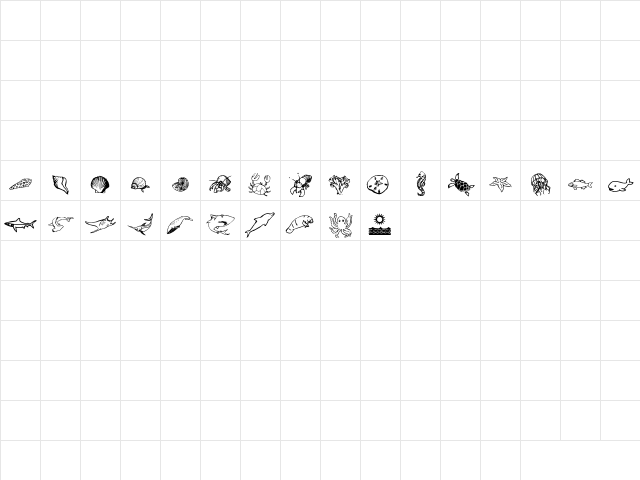 Ocean_Iacy Regular  glyph index