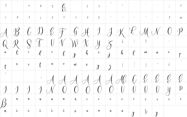 Sleeplesson Regular  glyph index