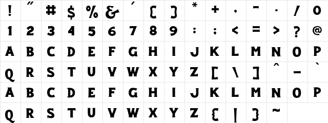 Smithsonian Regular  glyph index
