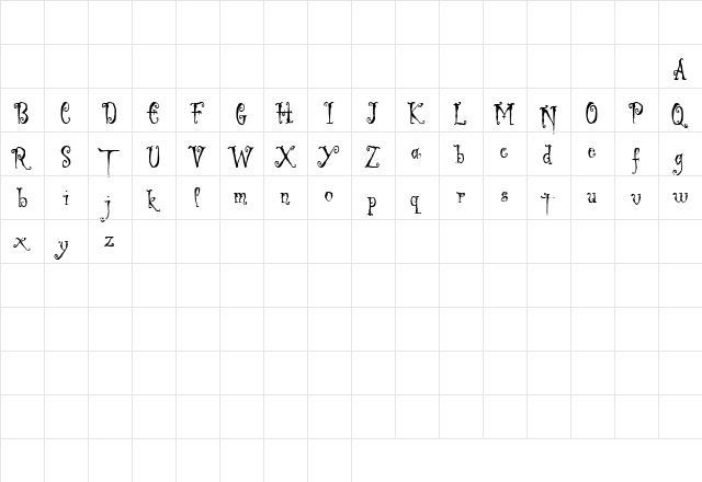Ligeia Demo Regular  glyph index