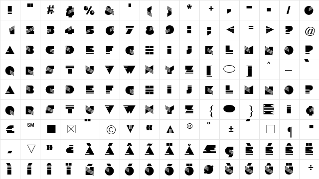 Cg Medium  glyph index