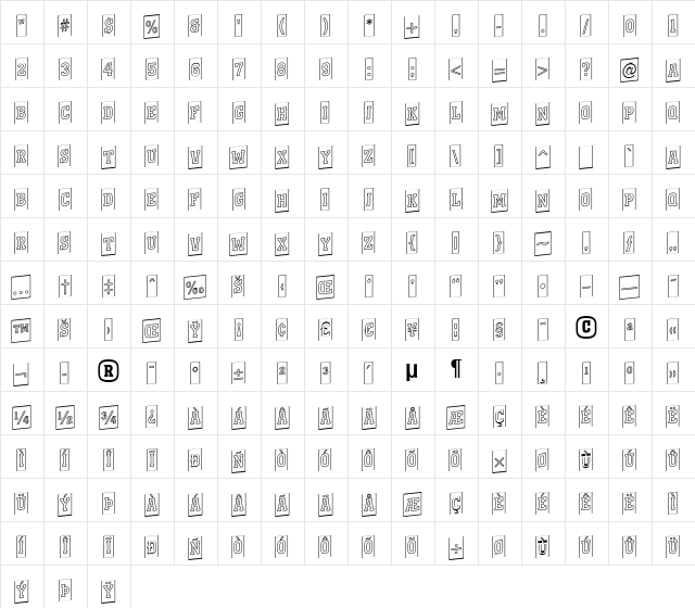 a_KenaCmOtlUp Regular  glyph index