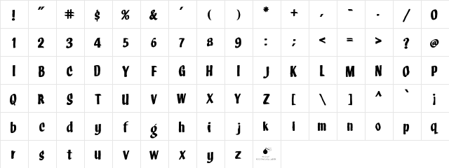 LHF Anna Banana Regular  glyph index
