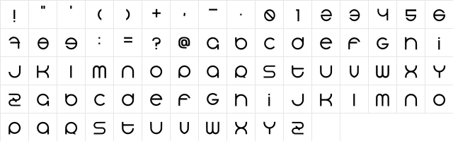 Bluerabbit Regular  glyph index
