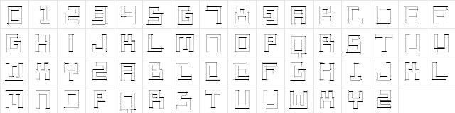 SketchiquaA Regular  glyph index