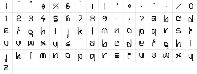 Hairpin-Normal Regular  glyph index