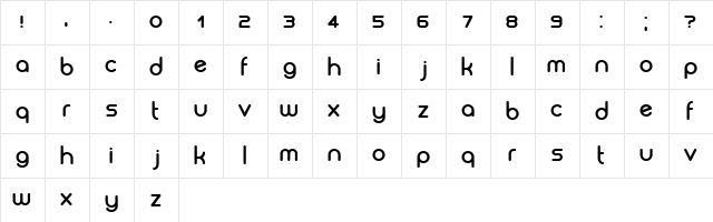 Biysk Bold  glyph index