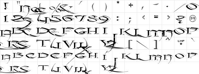 LHF Crouching Tiger CONVEX Regular  glyph index