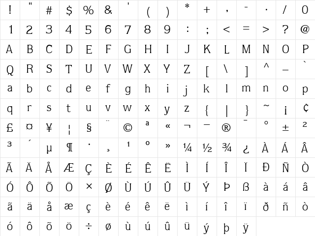 ITCQuorum-Book Book  glyph index