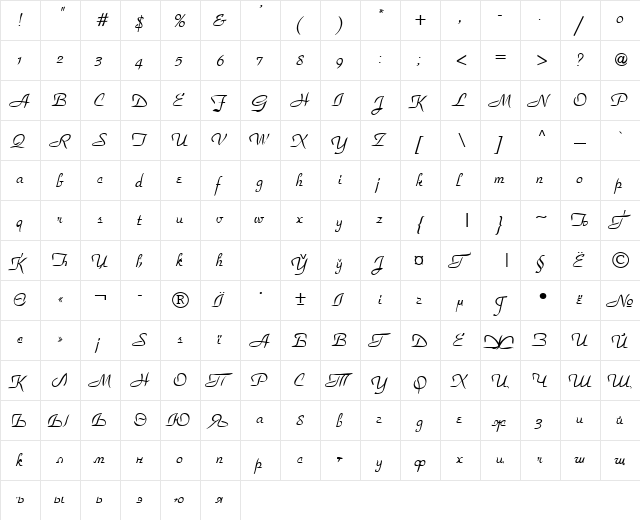 Second Road Normal  glyph index