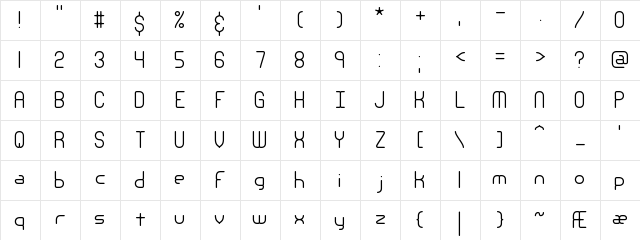 Nanosecond Thin BRK Normal  glyph index