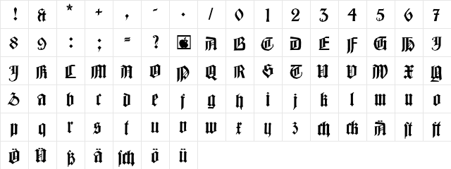 BarlosiusEdged Regular  glyph index