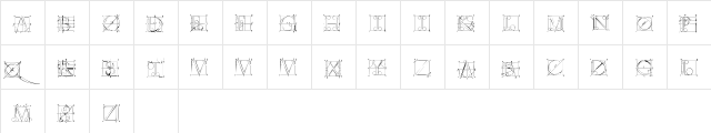DuererLatinConstructionCapitals Regular  glyph index