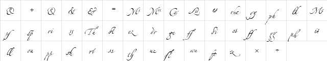 LTZapfino Ligature Regular  glyph index