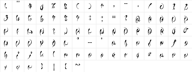 Fleur Normal  glyph index