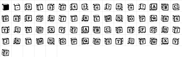 LMS Lance's Letter Blocks Regular  glyph index