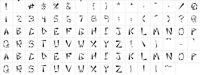 New Regular  glyph index