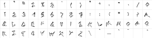 Shamara Normal  glyph index