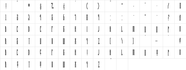 HalfwayHouse Regular  glyph index