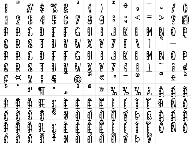 love story Regular  glyph index