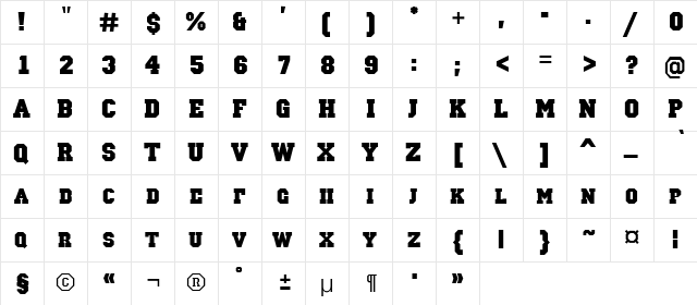 a_CampusCaps Bold  glyph index