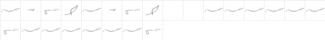 Ayuningtyas Swashes Regular  glyph index