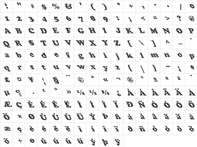 FZ ROMAN 4 STRIPED LEFTY Normal  glyph index