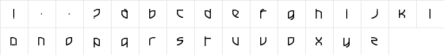 French Electric Regular  glyph index