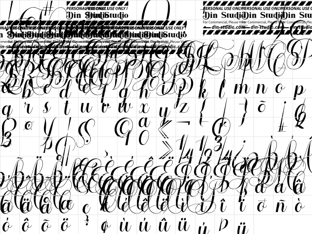 Voyntea Personal Use Regular  glyph index