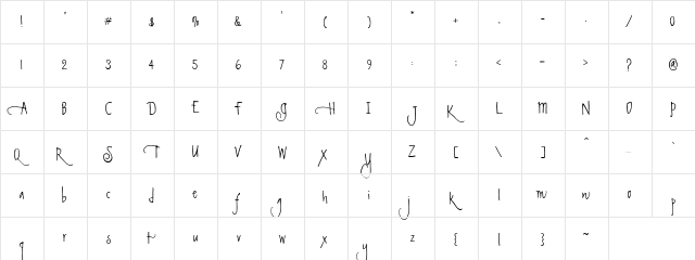 Sketchley Swash BT swash  glyph index