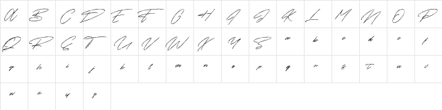 Sunset Trips Signature Free Regular  glyph index