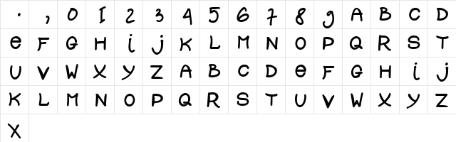 DOLLY Regular  glyph index