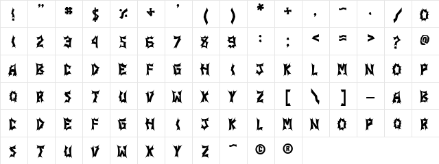 JI Stickerbush Caps JI Stickerbush Caps  glyph index