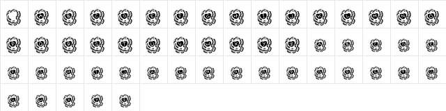 Valentine Ribbon Regular  glyph index