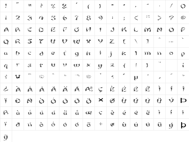 FZ UNIQUE 22 STRIPED EX Normal  glyph index