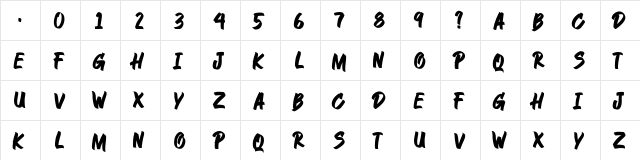 STRONGKEY DEMO Regular  glyph index