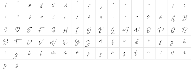 Sheenaz Regular  glyph index