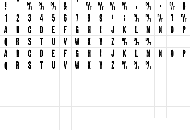 LoveMeAvenue Regular  glyph index