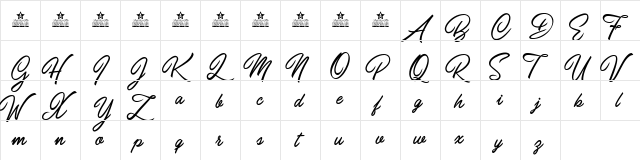 Carolina Mountains Personal Use Regular  glyph index