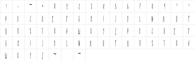 Scar Bleed Regular  glyph index